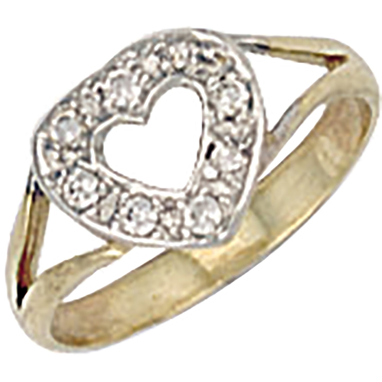 9ct Yellow Gold Cubic Zirconia Heart Baby / Child Ring