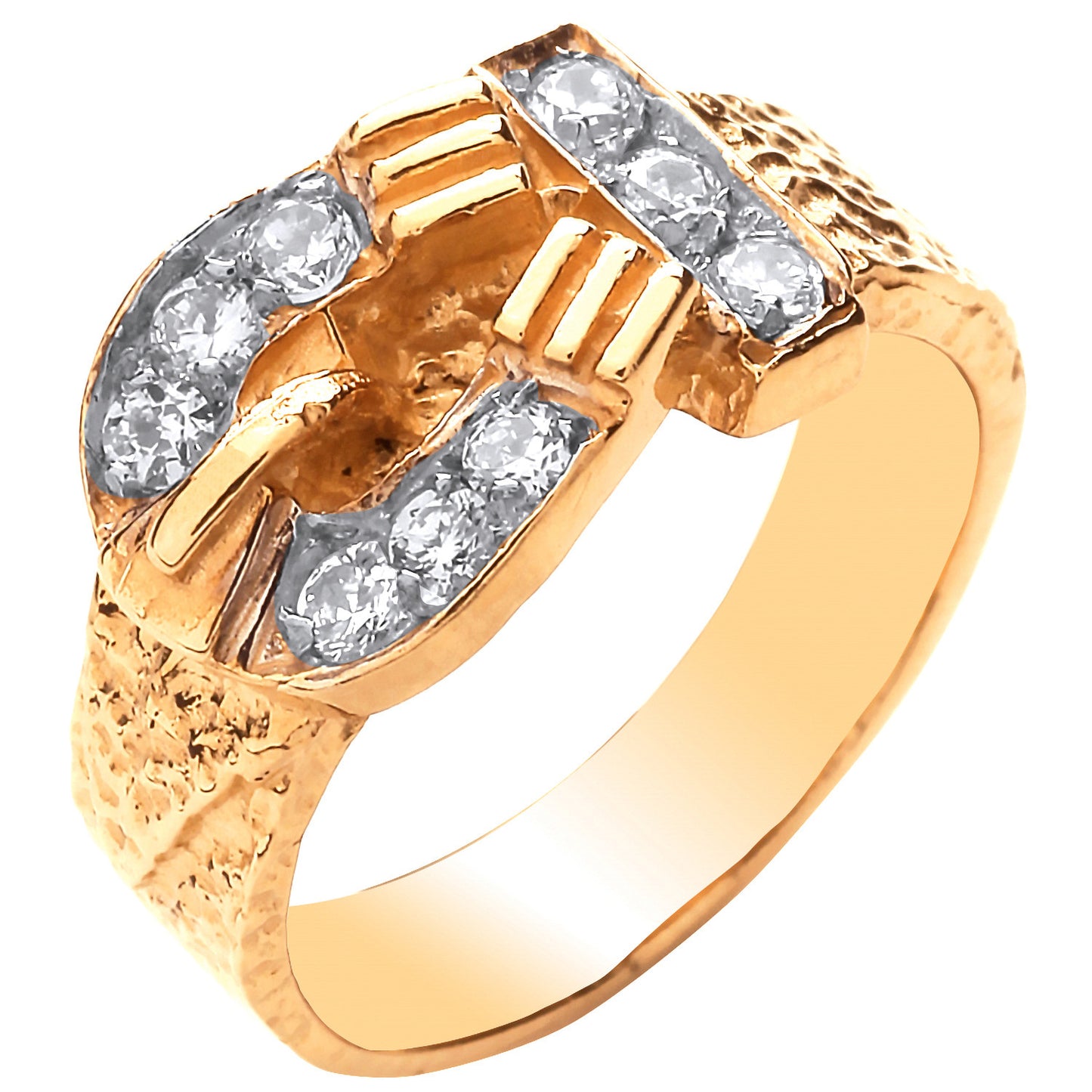 9ct Yellow Gold Cubic Zirconia Buckle Baby / Child Ring