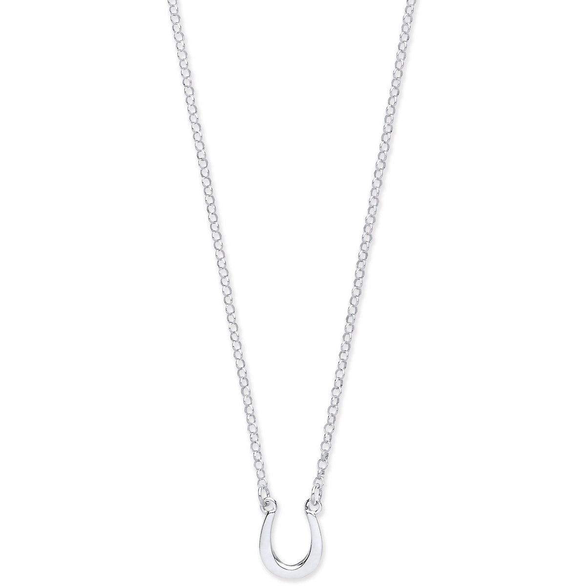 Sterling Silver Lucky Horseshoe Necklace 16"