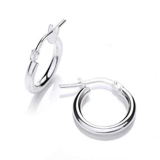 Sterling Silver Round Tube Hoop Earrings
