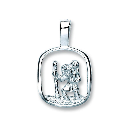 Silver Cut Out St Christopher Small Pendant