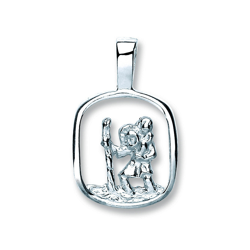 Silver Cut Out St Christopher Small Pendant