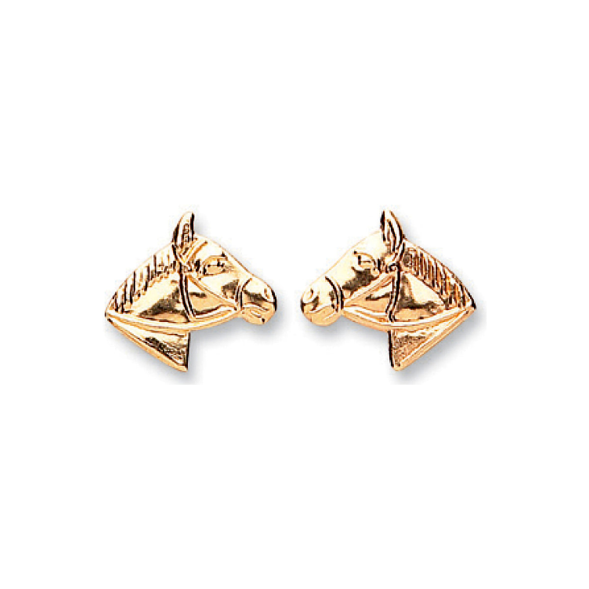 9ct Yellow Gold Equestrian Horse Stud Earrings