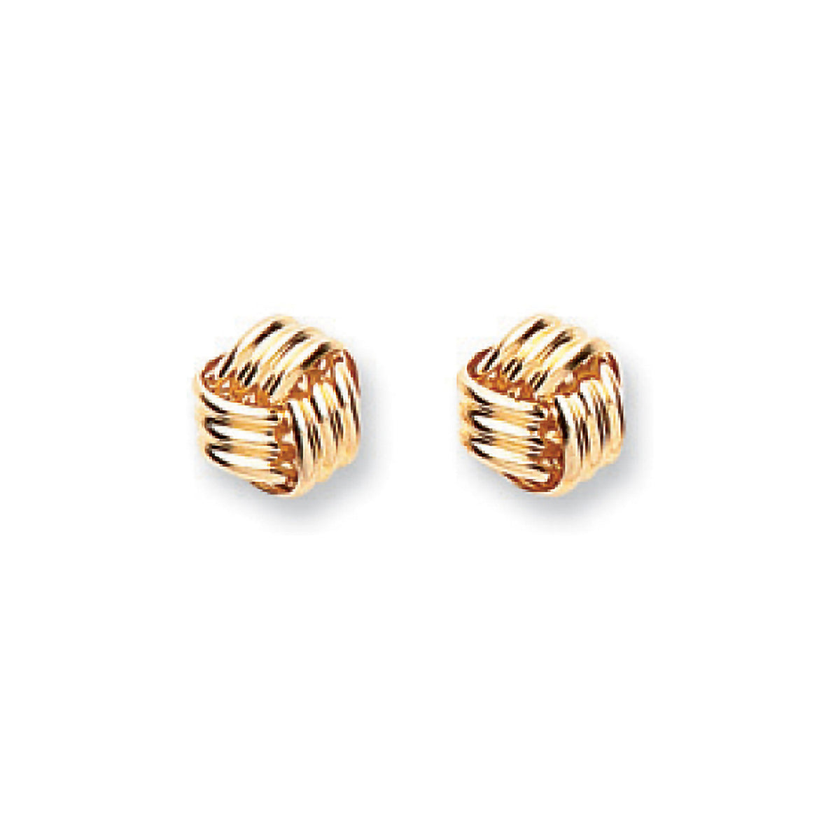 9ct Yellow Gold Intricate Love Knot Stud Earrings