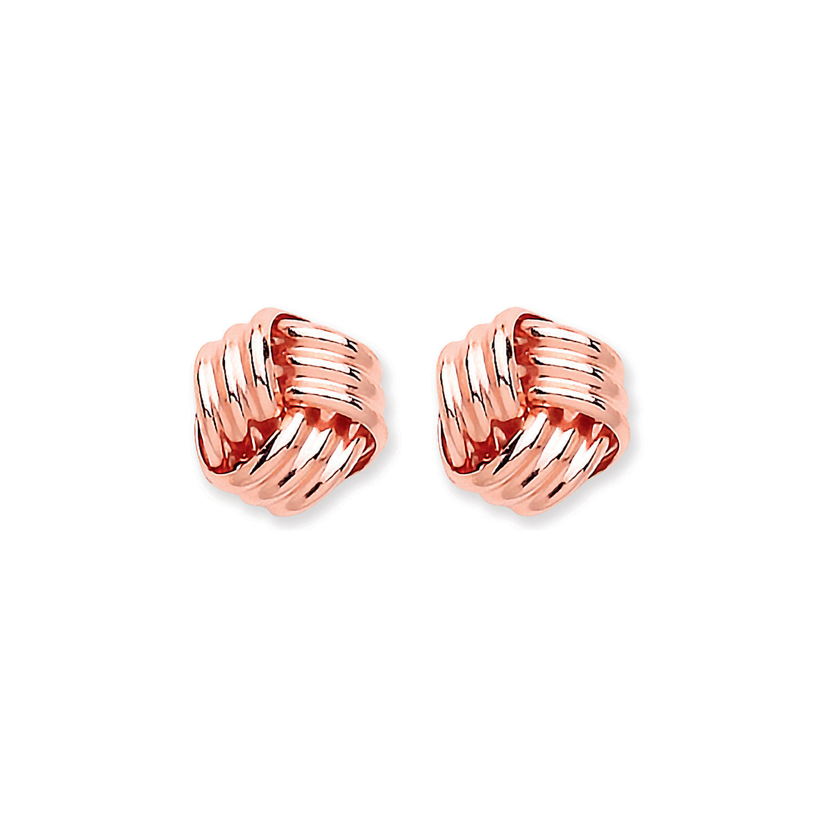 9ct Rose Gold Love Knot Stud Earrings