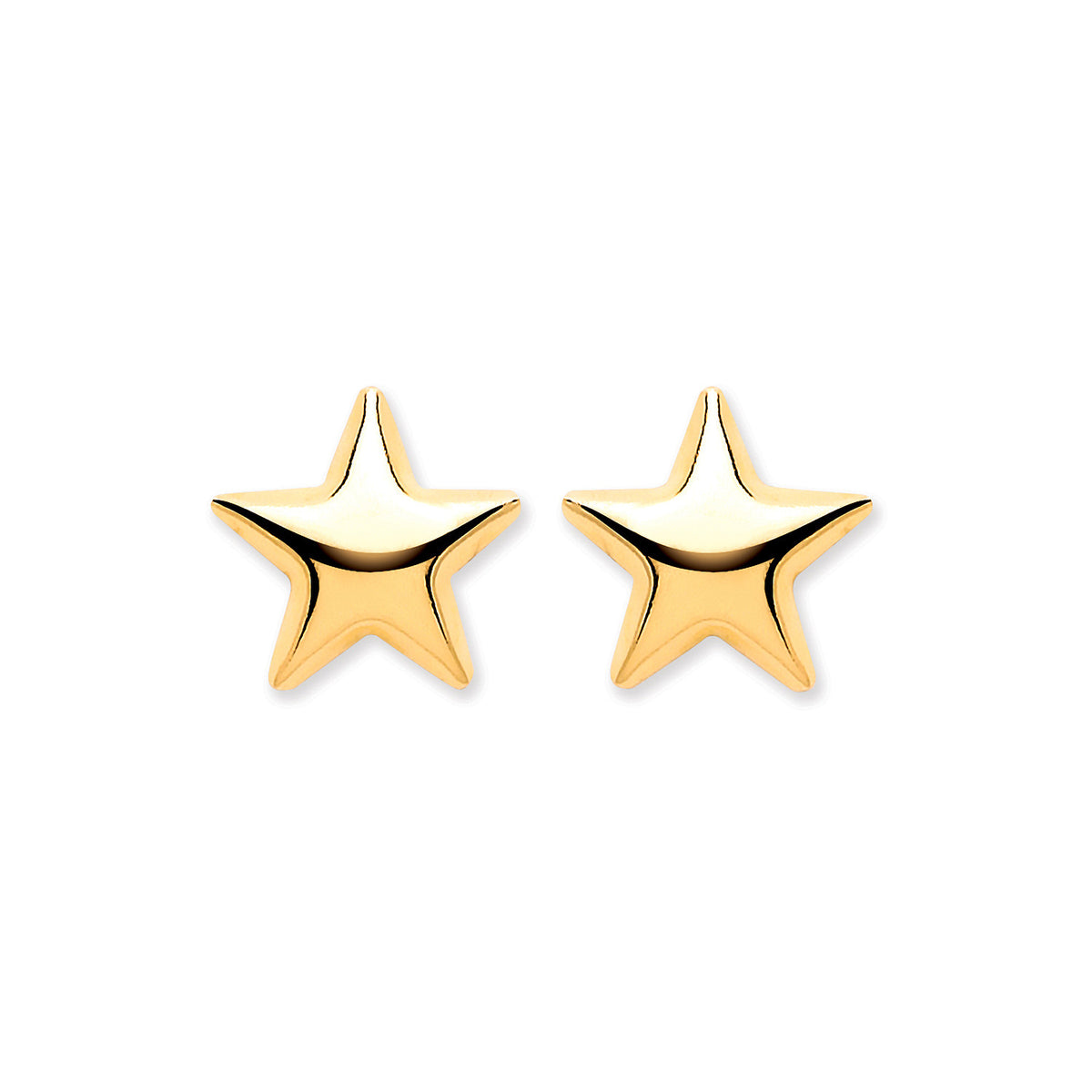 9ct Yellow Gold Star Stud Earrings