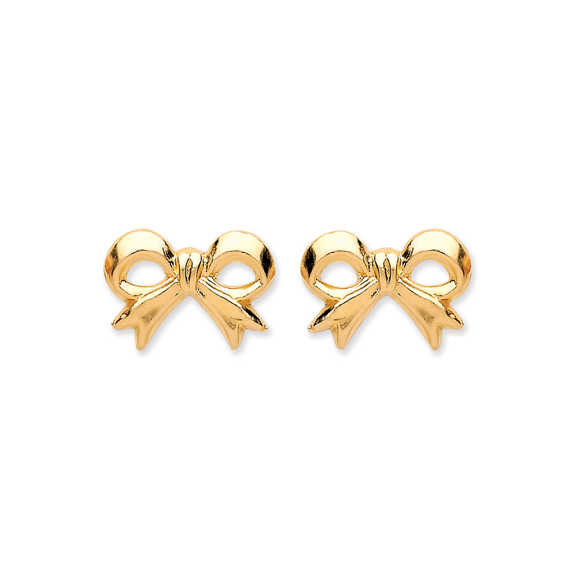 9ct Yellow Gold Bow Stud Earrings