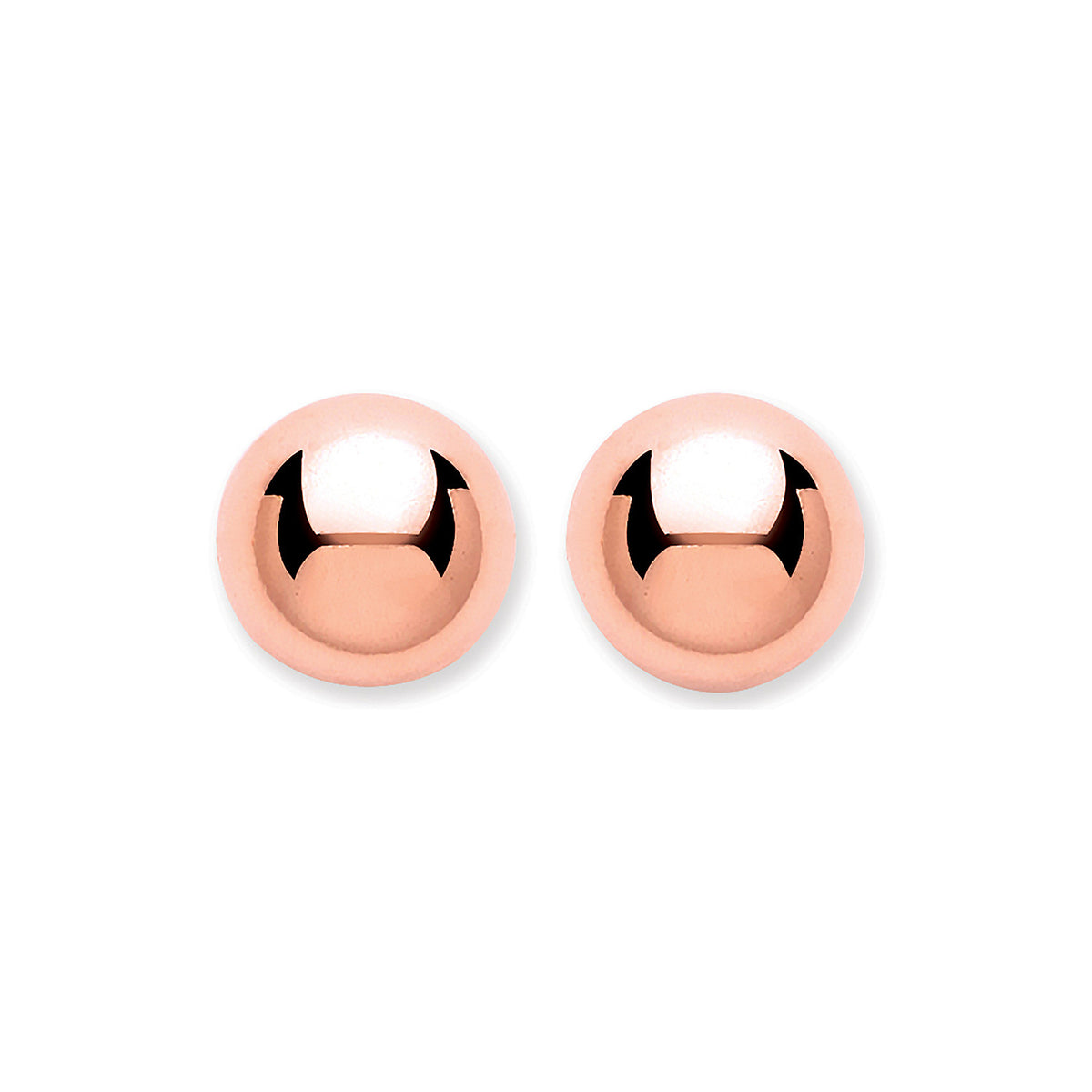 9ct Rose Gold 6mm Ball Stud Earrings