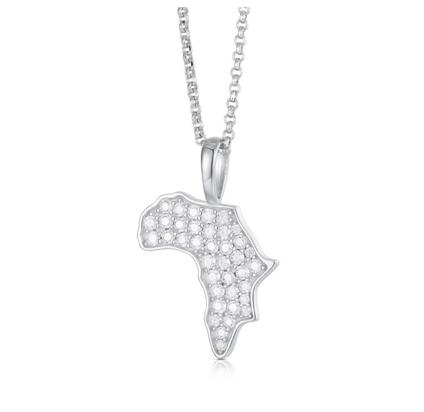 925 Silver CZ Set Africa Pendant