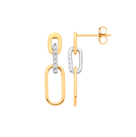 9ct Yellow Gold 0.16ct Drop Earrings