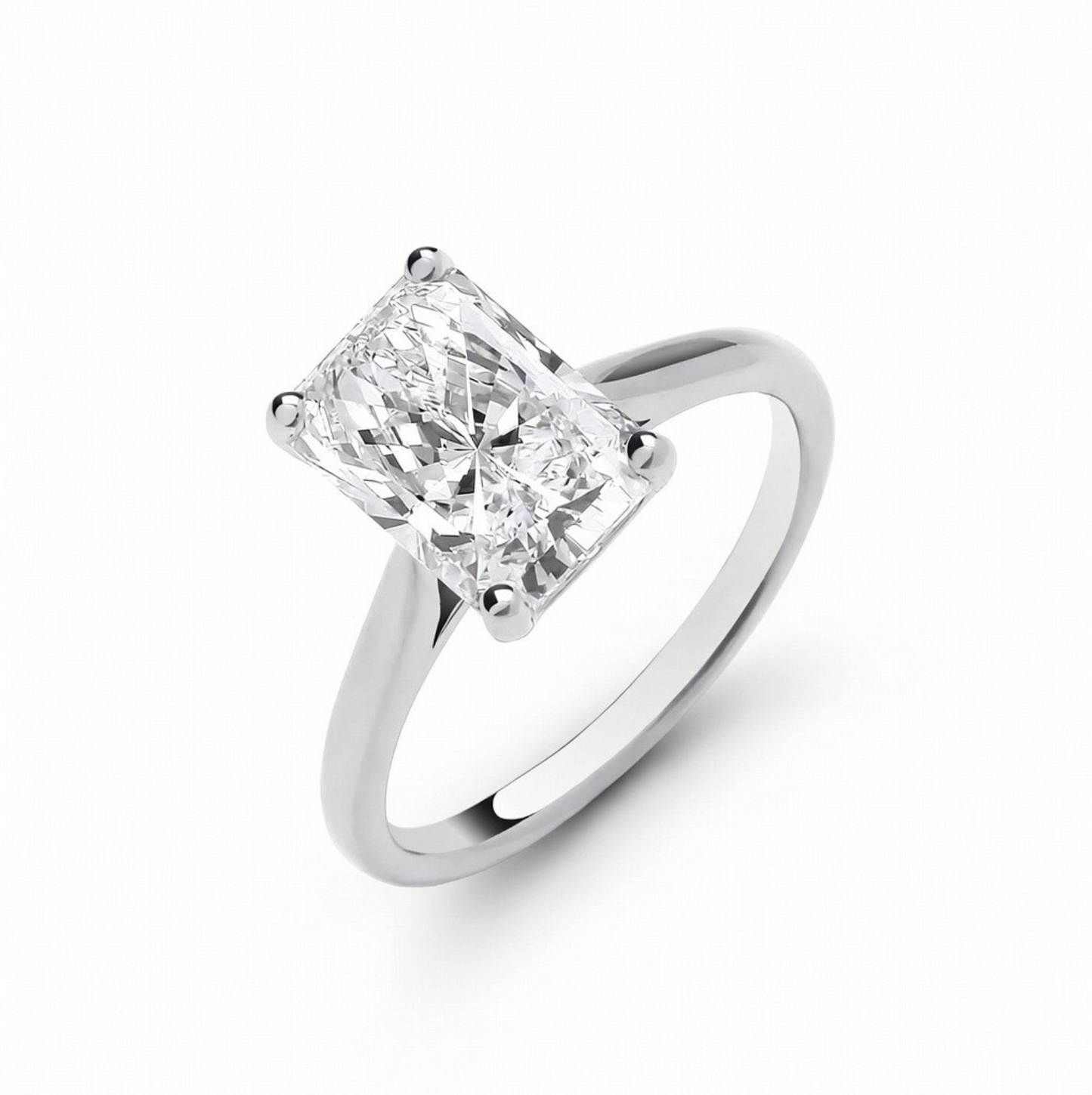 18ct White Gold 3.00ctw Radiant-Cut Lab-Grown Diamond Ring – IGI Certified