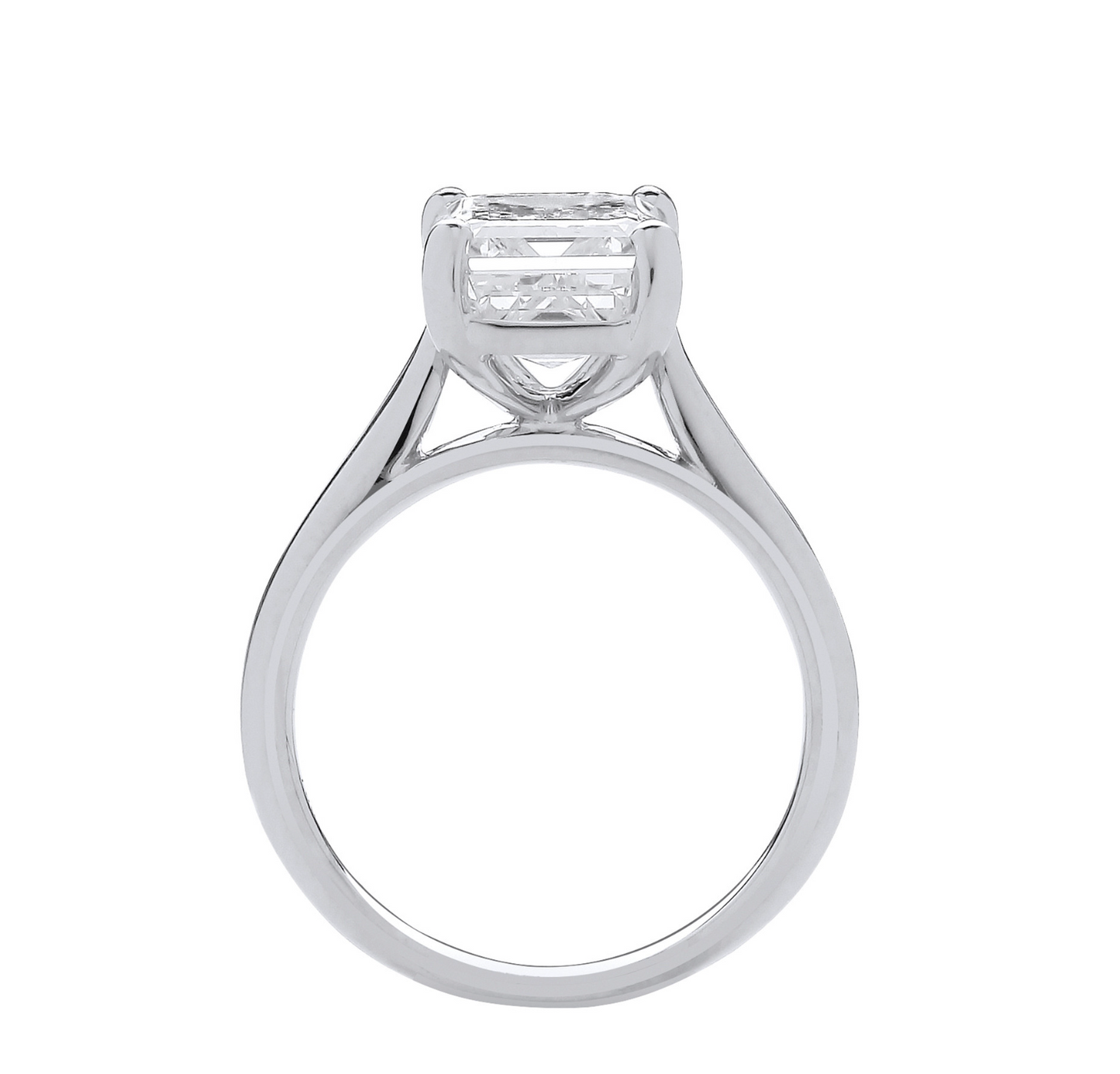 18ct White Gold 5.00ctw Emerald Cut LAB GROWN Diamond Ring IGI Certified