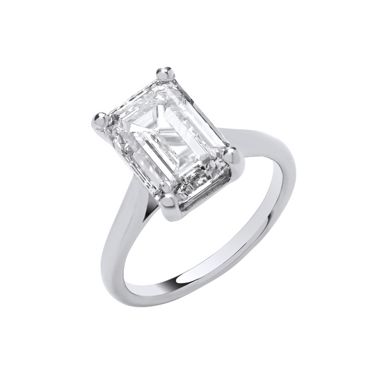 18ct White Gold 5.00ctw Emerald Cut LAB GROWN Diamond Ring IGI Certified