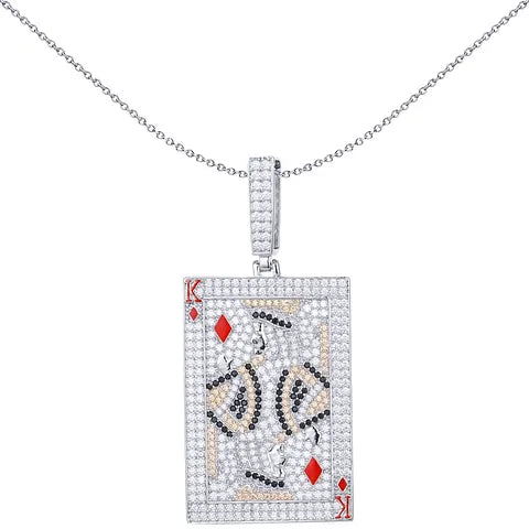 Men's Silver London Peach Black CZ King of Diamonds