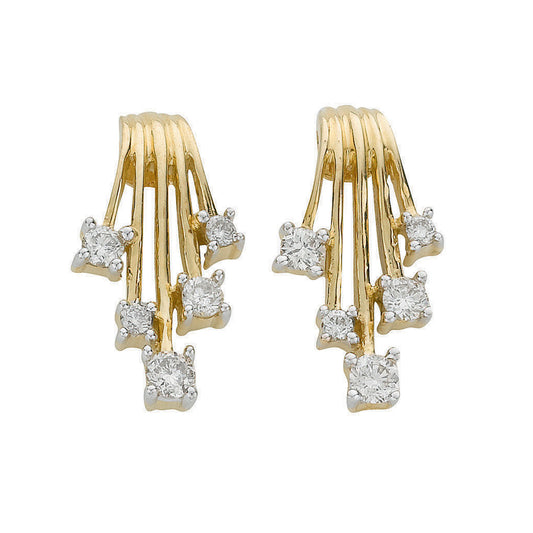 9ct Yellow Gold 0.25ct Diamond Studs Earrings