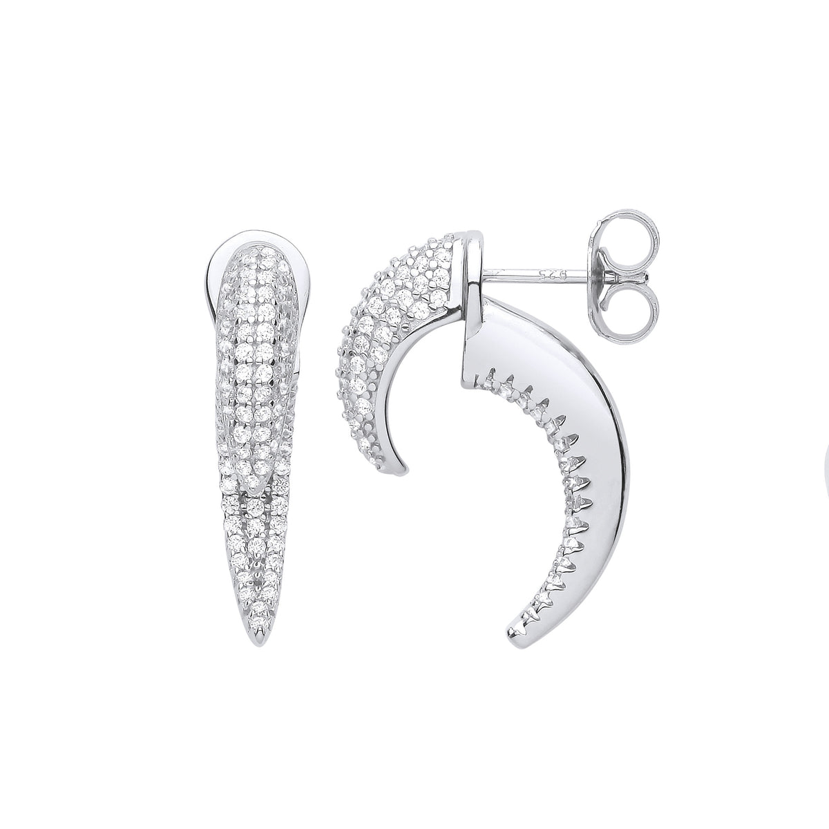 Sterling Silver Cubic Zirconia Talon Earrings