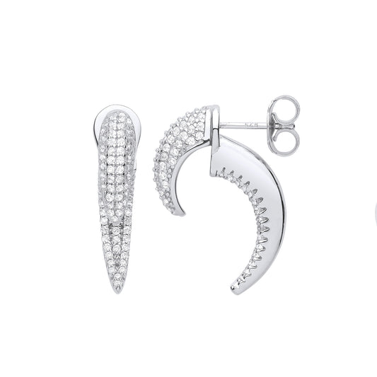 Sterling Silver Cubic Zirconia Talon Earrings