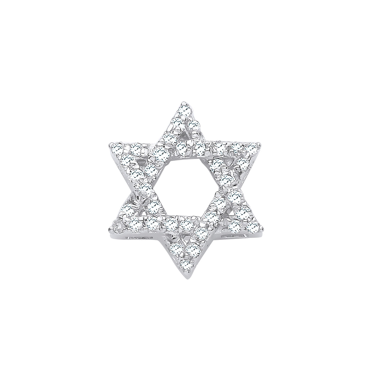 9ct White Gold Diamond Star of David Pendant (0.10ctw)
