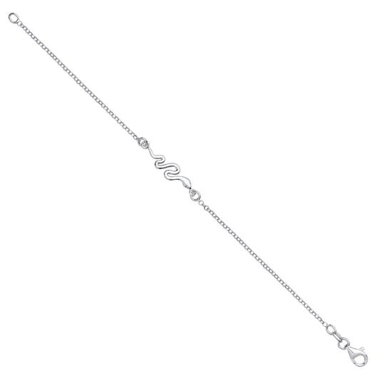 Sterling Silver Snake Link Ladies Bracelet