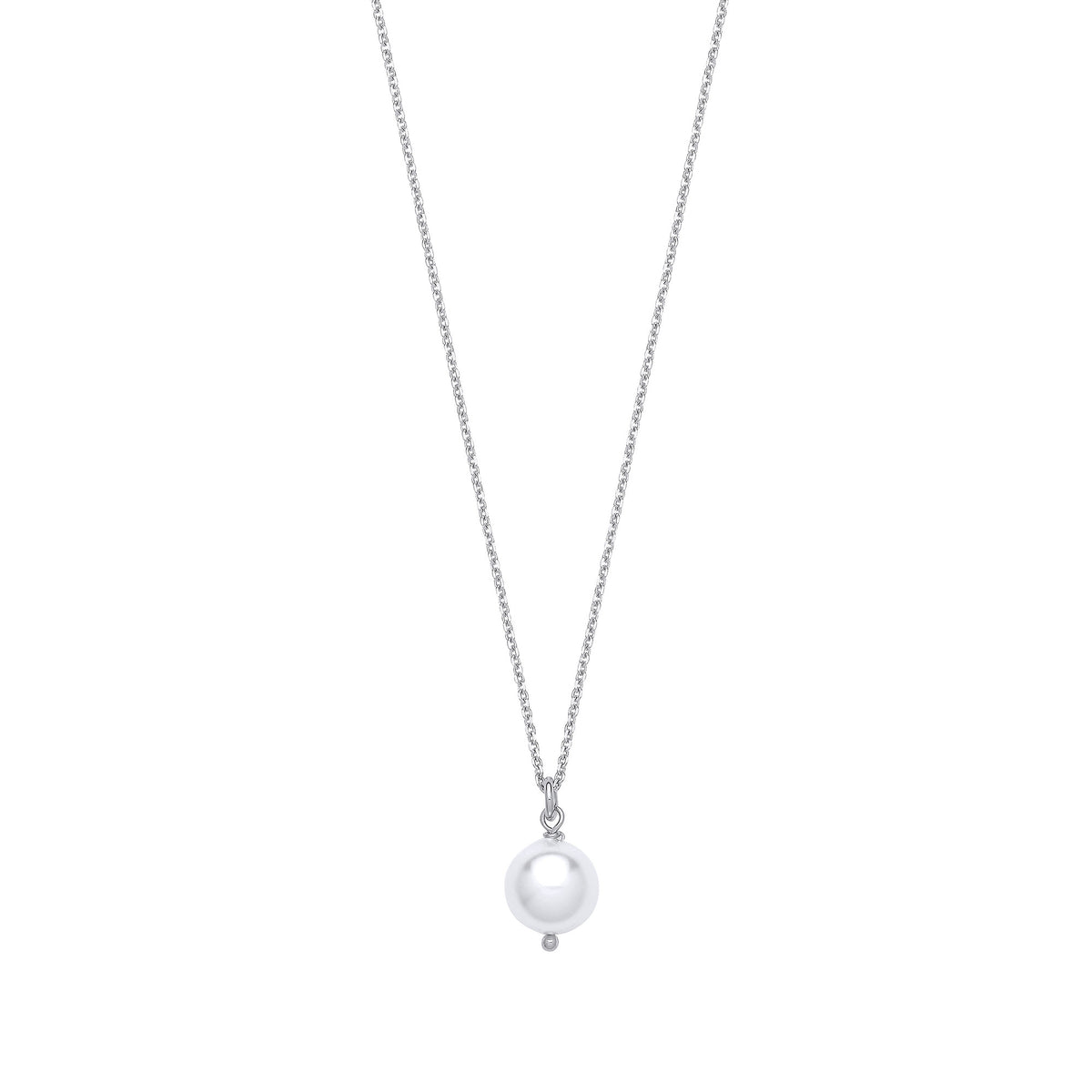 Sterling Silver 10mm Cultured Pearl Necklace