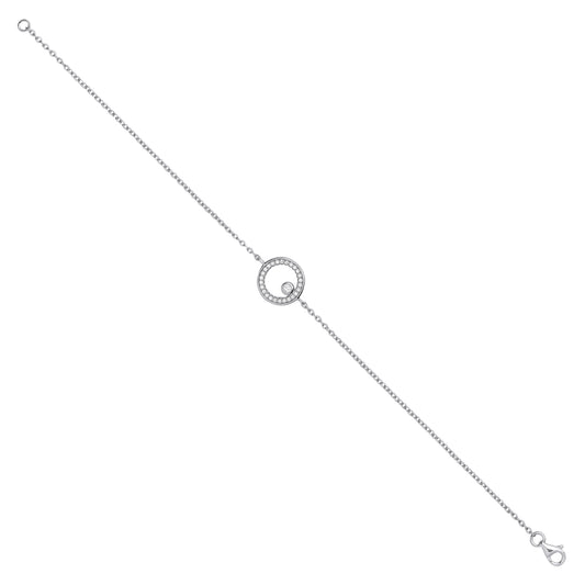 Silver Circle of Life CZ Ladies Bracelet