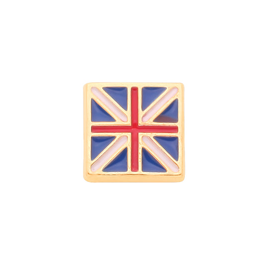 9ct Yellow Gold Union Jack Men's Single Stud Earring