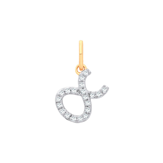 9ct Yellow Gold Taurus Zodiac 0.10ct Diamond Pendant