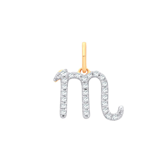 9ct Yellow Gold Scorpio Zodiac 0.15ct Diamond Pendant