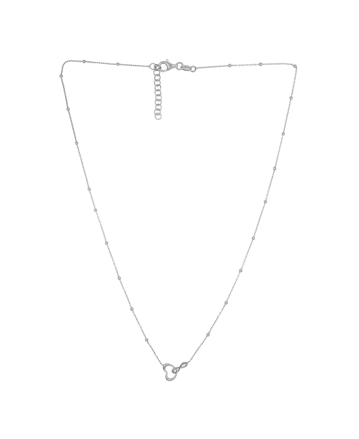 Sterling Silver Heart and Infinity 16" + 2" Extender Necklace