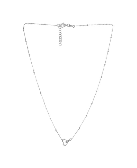 Sterling Silver Heart and Infinity 16" + 2" Extender Necklace