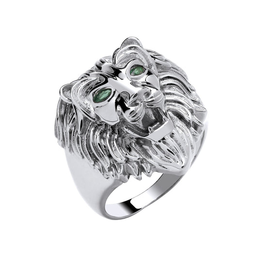 Sterling Silver Lion Head Gents Ring