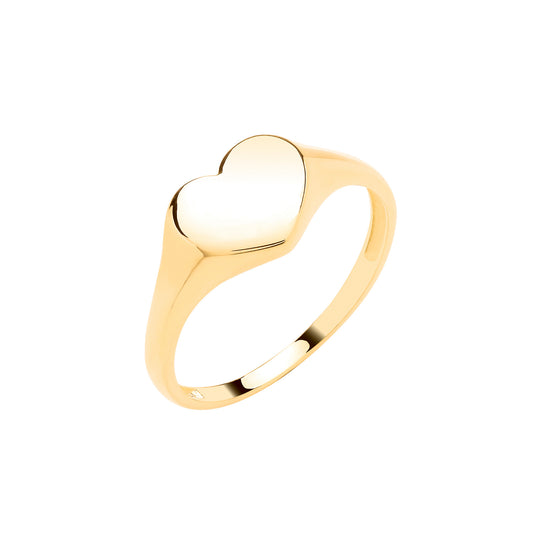 9ct Yellow Gold Heart Signet Baby / Child Ring