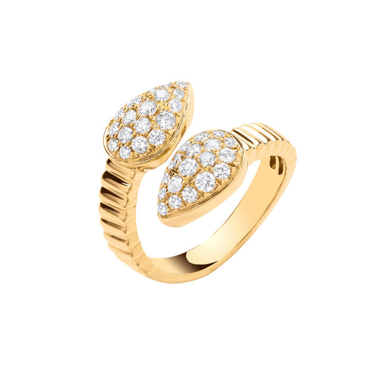 9ct Yellow Gold 0.71ctw Diamond Serpent Fancy Ring