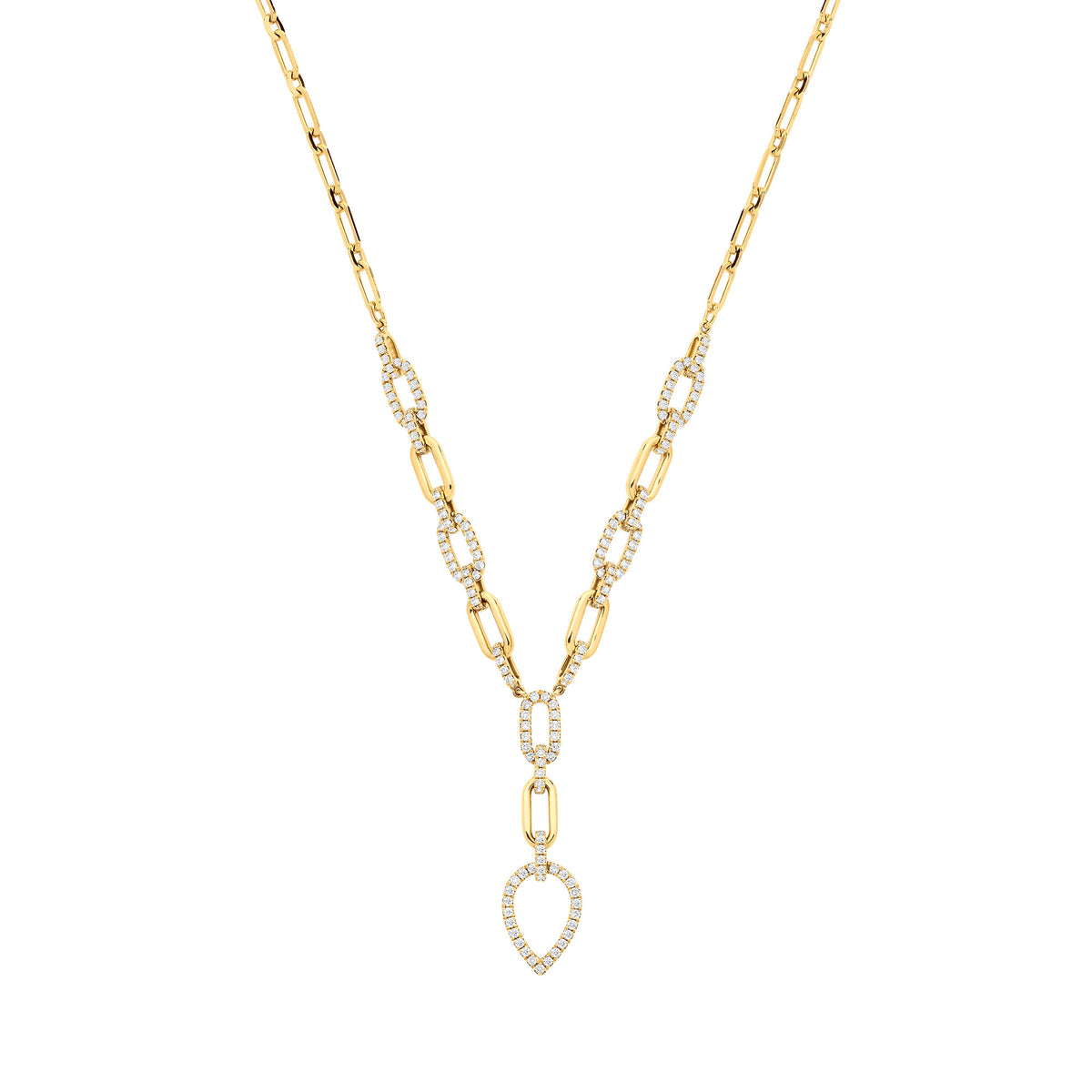 18ct Yellow Gold Pear-Shaped Drop Pendant Necklace (1.30ctw)