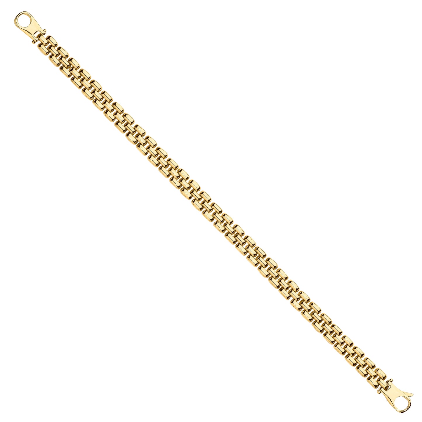 9ct Yellow Gold 6.4mm Panther Link Ladies Bracelet
