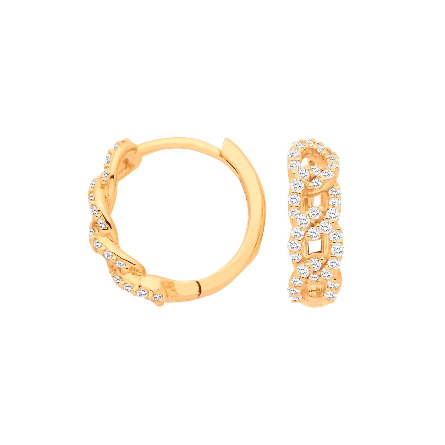 9ct Yellow Gold 0.28ctw Diamond Huggie Earrings