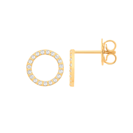9ct Yellow Gold 0.24ctw Diamond Stud Earrings