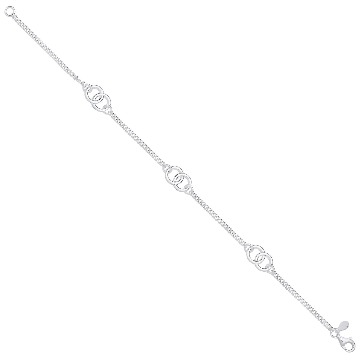 Silver Entwined Circles Ladies Bracelet