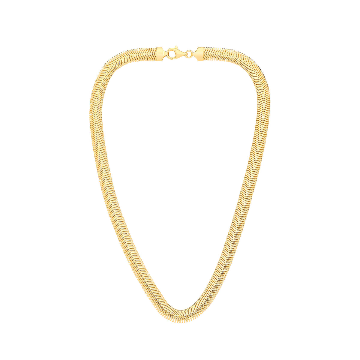 Sterling Silver Yellow Gold Plated 8.0mm Herringbone Bracelet