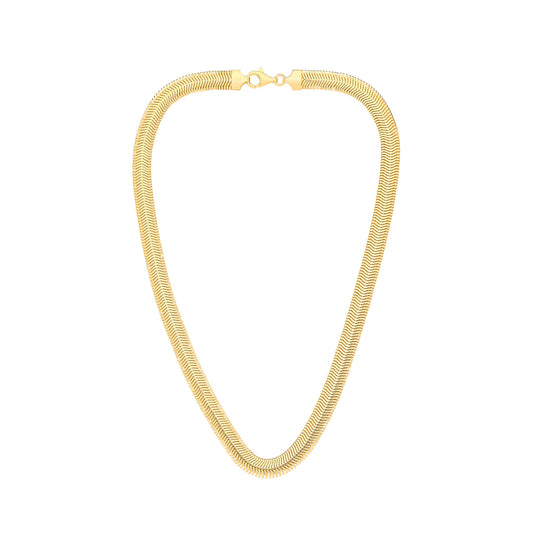 Sterling Silver Yellow Gold Plated 8.0mm Herringbone Bracelet