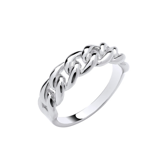 Sterling Silver Curb Chain Link Ring