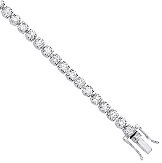 9ct White Gold 3.00ctw LAB GROWN Diamond Tennis Bracelet WGI Certified