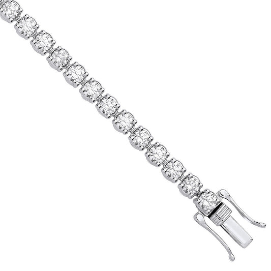 9ct White Gold 5.00ctw LAB GROWN Diamond Tennis Bracelet WGI Certified