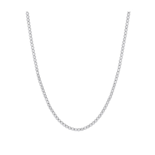 9ct White Gold 10.00ctw Lab-Grown 17-Inch Diamond Tennis Necklace (WGI Certified)
