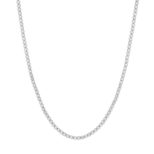 9ct White Gold 15.00ctw Lab-Grown 17-Inch Diamond Tennis Necklace (WGI Certified)