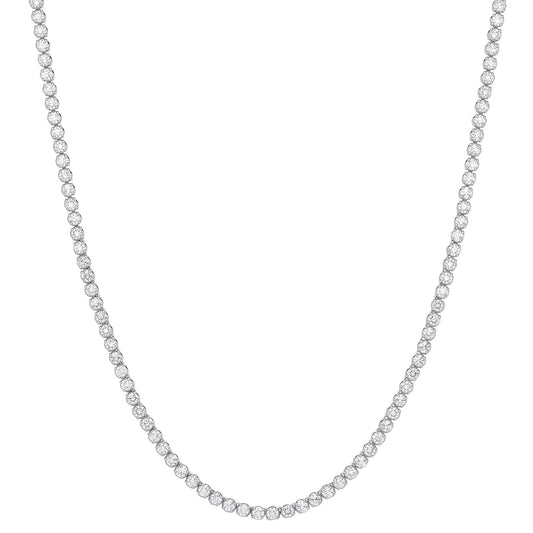 9ct White Gold 20.00ctw Lab-Grown 17-Inch Diamond Tennis Necklace (WGI Certified)