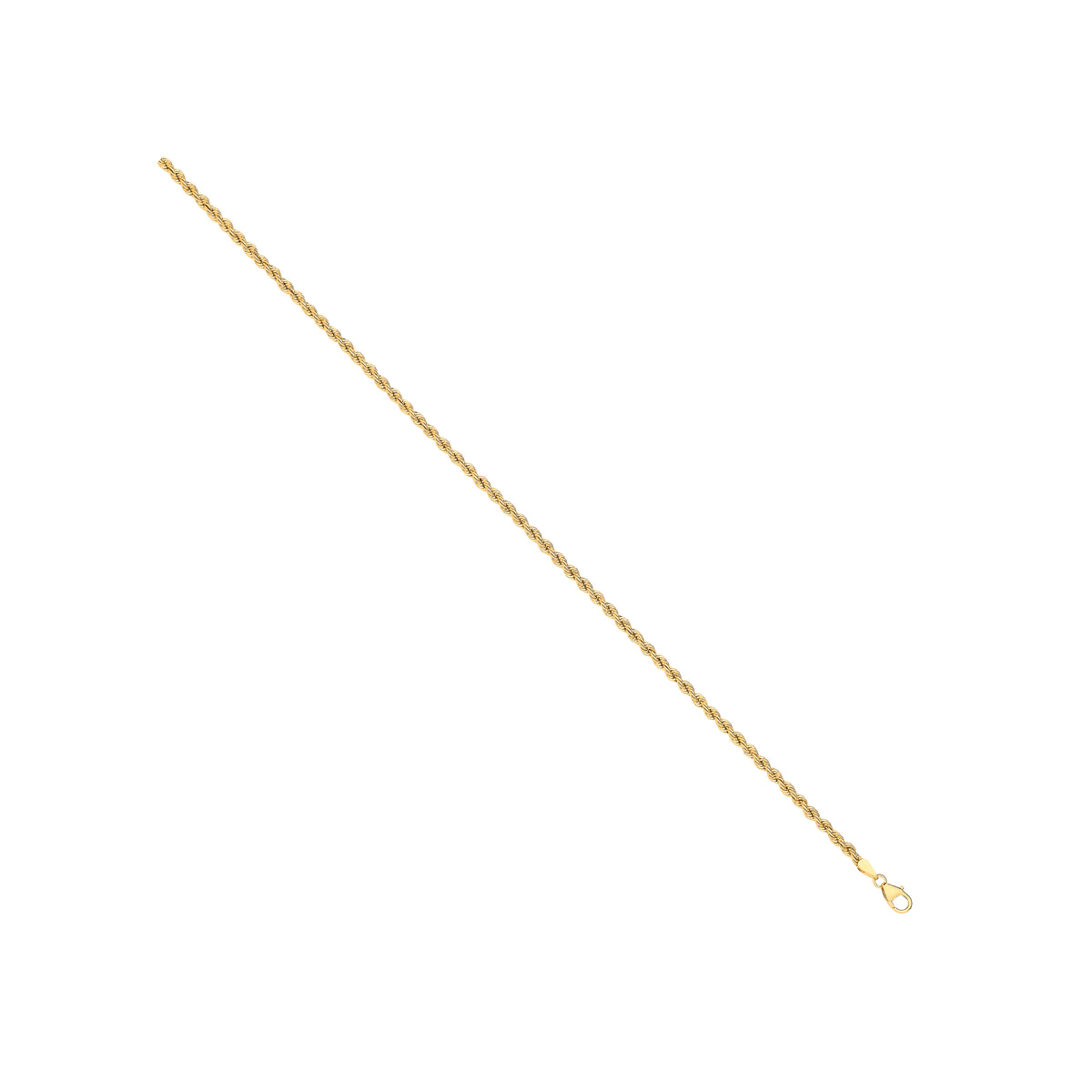 14ct Yellow Gold Hollow Rope 2.7mm Chain