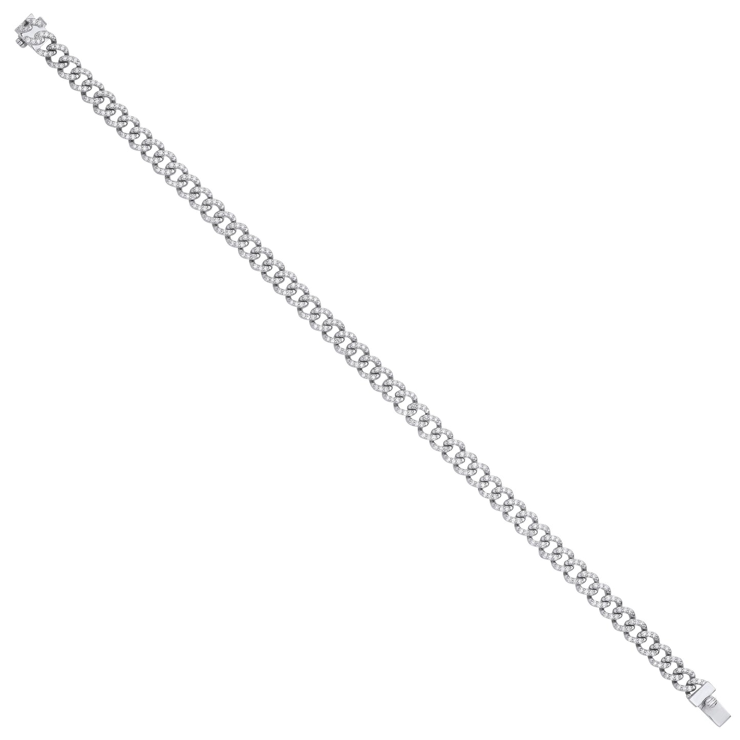 9ct White Gold 1.00ctw Gents Bracelet