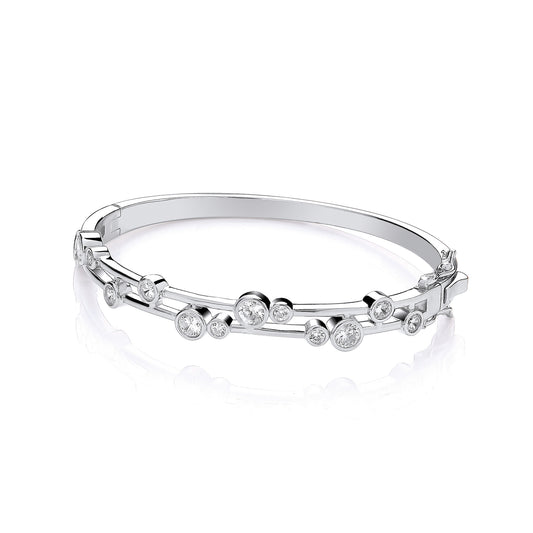 Timeless Rubover set CZs Ladies J-Jaz Bangle