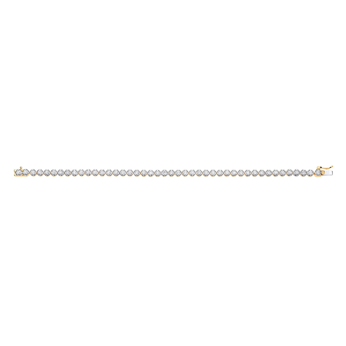 18ct Yellow Gold 5.00ct Diamond Tennis Bracelet